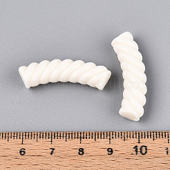 不透明なアクリルビーズ  ツイスト  カーブチューブ  古いレース  33x12x8.5mm  穴：1.6mm&nbsp;X-OACR-A016-03L