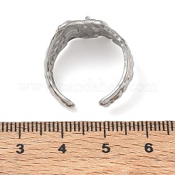 テクスチャ加工された304ステンレススチール製指輪の部品  カン付き  変色なし  ステンレス鋼色  15mm  穴：1.6mm  18mm&nbsp;SA-CBA45D5-22P