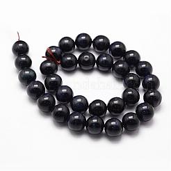 天然石タイガーアイビーズ連売り  染め＆加熱  ラウンド  ブラック  8mm  穴：1mm  約44個/連  14.9インチ〜15.1インチ&nbsp;G-D840-54-8mm-05