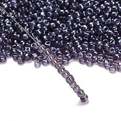 Fgb 8/0グレードAラウンドガラスシードビーズ  透明色は光沢の  ライラック  8/0  3x2mm  穴：1mm  約10000個/ポンド&nbsp;SEED-Q011-3mm-01