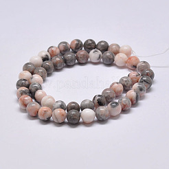 Natural Pink Zebra Jasper Beads Strands&nbsp;G-P231-01-8mm