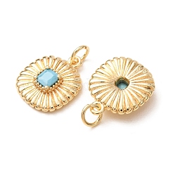 Brass Pave Cubic Zirconia Pendants&nbsp;CU-K002-43G-A