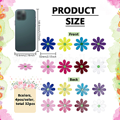 32Pcs 8 Colors Polyester Iron on/Sew On Patches&nbsp;PATC-FG0002-96