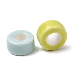 手作り陶器ヨーロピアンビーズ  大穴ビーズ  コラム  ミックスカラー  12x6.5~7mm  穴：5.5~6mm&nbsp;PR-K001-01