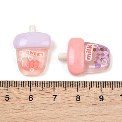 Printed Transparent Resin Imitation Drink Cabochons&nbsp;RE-CBA9CE8-04