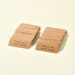 2 セット 2 スタイル クラフト紙 文字印刷 ギフト タグ  長方形  キャメル  4x2x0.03cm  100個/セット&nbsp;CDIS-FS0001-20