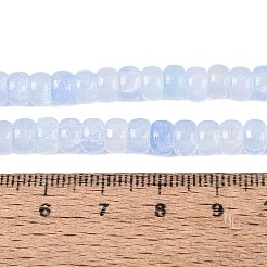 グラデーション染めガラスビーズ連売り  天然石風  ロンデル  ライトスチールブルー  6x4mm  穴：0.8~1.2mm  約185~196個/連  29.13~31.30インチ（74~79.5cm）&nbsp;X-GLAA-Q106-05A-A15