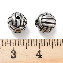 304ステンレススチールビーズ  スポーツボール  バレーボール  アンティークシルバー  8.5x8mm  穴：1.2mm&nbsp;STAS-M057-43AS-01