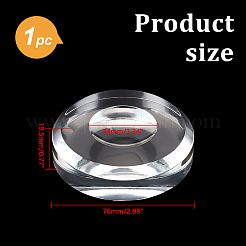デスクトップのフラットラウンドアクリルディスプレイ台座  アクセサリー用  透明  76x19.5mm  内径：34mm&nbsp;ODIS-WH0074-02A