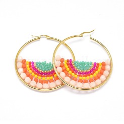304 Stainless Steel Hoop Earrings&nbsp;EJEW-O090-C03