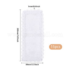 綿のブックマーク  長方形  ホワイト  200x84x1mm  15個/セット&nbsp;OFST-GL0001-03B