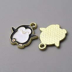 合金エナメルチャーム  ライトゴールド  海の動物の魅力  ペンギン柄  18.5x16.5x1.5mm  穴：2mm&nbsp;FIND-CJC0010-30LG-02