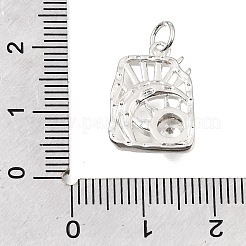 Brass Pave Clear Cubic Zirconia Pendants&nbsp;CU-CBAEEA8-31S