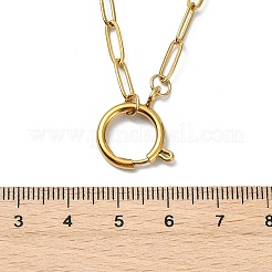 304 Stainless Steel Paperclip Chain Necklaces with OT Clasps and Spring Ring Clasps for Women&nbsp;NJEW-JN06172