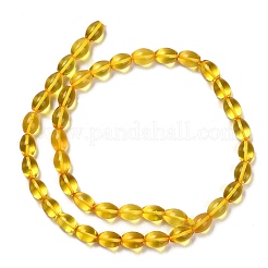 天然バルト海産琥珀ビーズ連売り  オーバル  10x7mm  穴：0.5mm  約41個/連  16.14インチ（41cm）&nbsp;G-L584-01B
