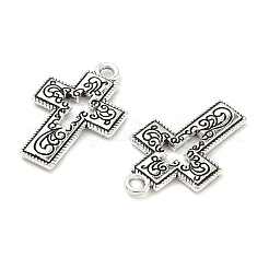 合金のチベット風チャーム  クロス  カドミウムフリー＆鉛フリー  アンティークシルバー  23x14x1.5mm  穴：1.8mm&nbsp;FIND-B050-12AS