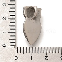 304ステンレスペンダント  ラインストーン付き  アンティークシルバー  フクロウチャーム  クリスタル  27x13.5x12.5mm  穴：6x4.5mm&nbsp;STAS-Z110-07AS-01