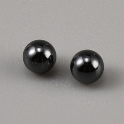 シリコンカーバイド手作り磁器ビーズ25個  穴がない  ラウンド  ブラック  4mm&nbsp;FIND-DR0002-34