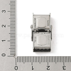 304ステンレススチール時計バンド留め金  長方形  ステンレス鋼色  25x14.5x7mm  穴：4mm&nbsp;STAS-Z147-34P-01