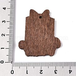 プリントポプラウッドペンダント  クリスマスシリーズ  ボックス  35x30x2mm  穴：1.6mm&nbsp;FIND-N005-74V-02
