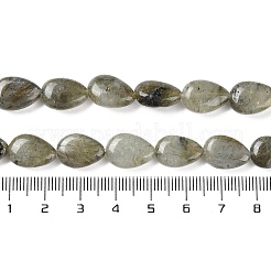 天然石ラブラドライトビーズ連売り  フラットティアドロップ  13~14x9.5~10x5~5.5mm  穴：1.2mm  約28個/連  15.16''（38.5センチメートル）&nbsp;G-K357-A14-01