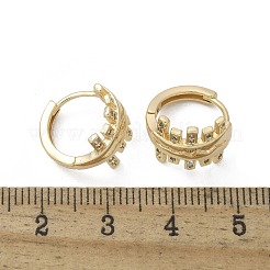 Brass Clear Cubic Zirconia Hoop Earrings&nbsp;EJEW-Q014-16G