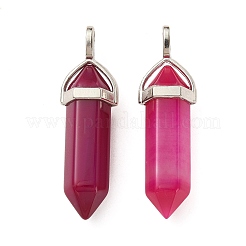 2Pcs Natural Agate Dyed Double Terminated Pointed Pendants&nbsp;G-YW0002-05E
