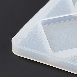 DIYペンダントシリコンモールド  レジン型  ホワイト  菱形模様  103x86x5.7mm  穴：2.2mm  内径：19~29x27~50mm&nbsp;LS-DIY-G065-01G
