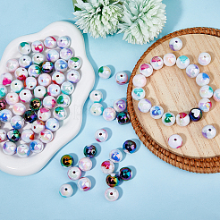 112PCS 8Colors UV Plating Rainbow Iridescent Acrylic Beads&nbsp;OACR-DC0001-21