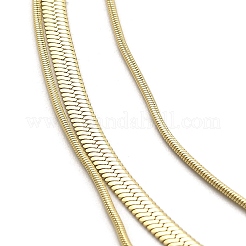 304ステンレススチールスネークチェーン3層ネックレス女性用  ゴールドカラー  15.35インチ（39cm）&nbsp;NJEW-C028-01G