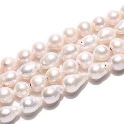 Baroque Natural Nucleated Pearl Keshi Pearl Beads Strands&nbsp;PEAR-S020-F12-01