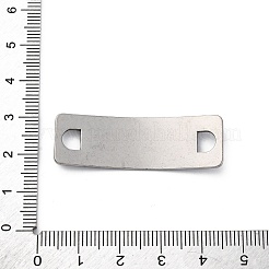 201 ステンレススチール製湾曲長方形コネクタチャーム  空白タグのスタンプ  ステンレス鋼色  14x42x1mm  穴：4.5x5.5mm&nbsp;STAS-S171-06P