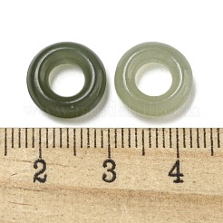 天然ネフライト翡翠/和田翡翠リングチャーム  11.5x4mm  穴：5mm&nbsp;G-H036-05