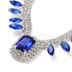 Alloy Rhinestone Rectangle Pendant Necklaces & Horse Eye Stud Earring Sets for Women&nbsp;SJEW-U001-01P-04