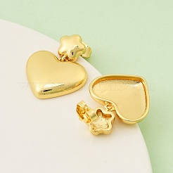 Heart & Star Brass Dangle Stud Earrings&nbsp;EJEW-F389-17G