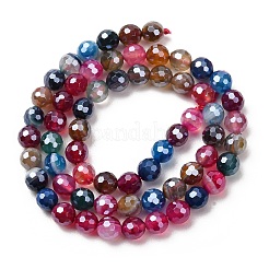 Electroplated Natural Agate Beads Strands&nbsp;G-B191-A07-6mm-11
