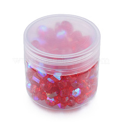 透明ガラスビーズ  ABカラー  多面カット  混合図形  レッド  7~10x7~10x5~9.5mm  穴：1~1.5mm&nbsp;EGLA-N002-49-B06
