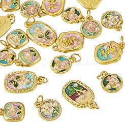 20Pcs 10 Styles Alloy Enamel Pendants&nbsp;FIND-TA0009-35