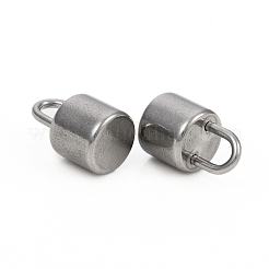 変色しない304ステンレススチールチャーム  南京錠チャーム  ステンレス鋼色  12.5x7.8mm  穴：4.6x3.3mm&nbsp;STAS-I149-08P