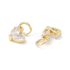 Rack Plating Brass Cubic Zirconia Charms&nbsp;KK-I684-04G-04-RS