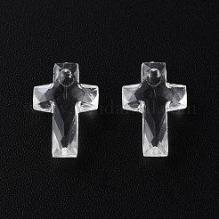 透明なアクリルパーツ  多面カット  クロス  透明  16x10x4.5mm  穴：1.5mm  約1455個/500g&nbsp;MACR-S373-130-B01