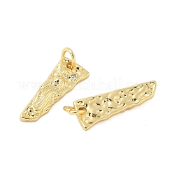 Brass Micro Pave Clear Cubic Zirconia Pendants&nbsp;KK-B139-24A-G