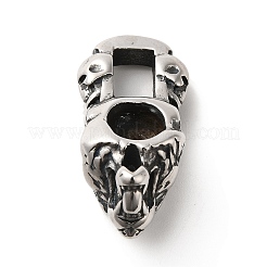 304ステンレス鋼チューブベイル  ループベイル  ヒョウ  アンティークシルバー  37x16.5x16mm  穴：4.5mm  内径：7x6mm&nbsp;STAS-P325-19AS
