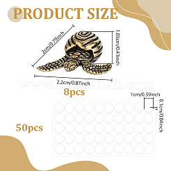 50Pcs Brass Turtle Display Decorations&nbsp;AJEW-GA0010-91