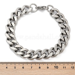 304 Stainless Steel Cuban Link Chain Bracelets for Women Men&nbsp;BJEW-D304-01P