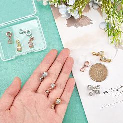 真鍮製アイスピックピンチベイル 12色3個  キュービックジルコニア付き  ミックスカラー  19mm  穴：5.5mm  ピン：0.8mm  4個/カラー&nbsp;KK-FH0003-65