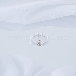 1Pc Imitation Pearl Beads Finger Rings&nbsp;RJEW-LP0003-52