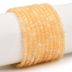 天然石トパーズ翡翠ビーズ連売り  多面カット  ラウンド  3mm  穴：0.6mm  約128~129個/連  15.16''~15.28