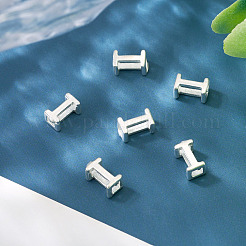 6Pcs 925 Sterling Silver Hollow Initial Beads&nbsp;STER-TA0001-53I