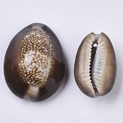 ナチュラルコウリーシェルペンダント  ココナッツブラウン  26~36x17~27x12~17mm  穴：1.4mm&nbsp;X-SSHEL-N034-24